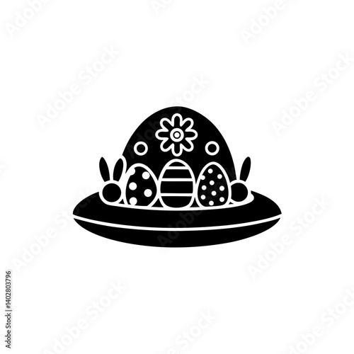 creative details Easter Bonnet Icon Vector Illustration
