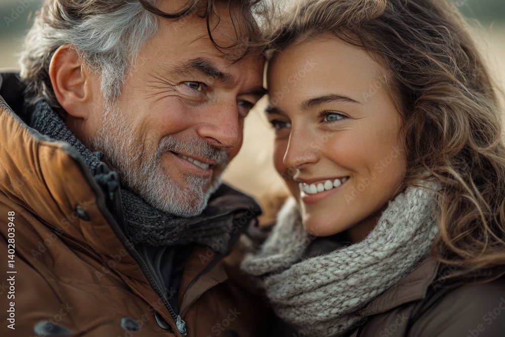 Portrait of a joyful couple enjoying a moment together in nature on a sunny day Portrait of a joyful couple enjoying a moment together in nature on a sunny day