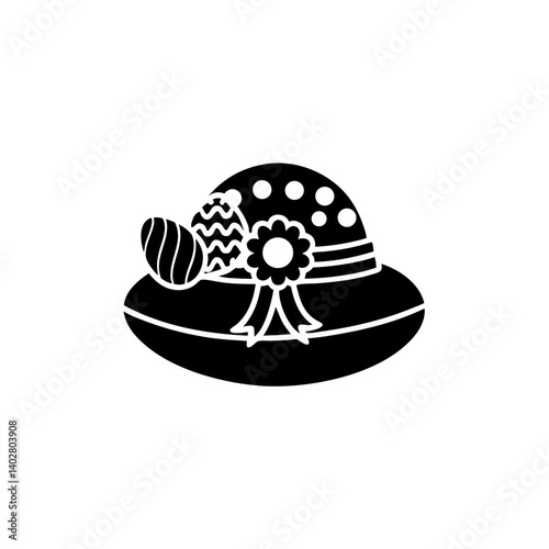 creative details Easter Bonnet Icon Vector Illustration