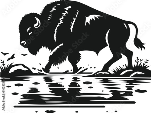 Buffalo animal vector silhouette