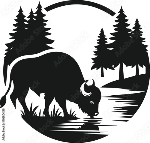 Buffalo animal vector silhouette