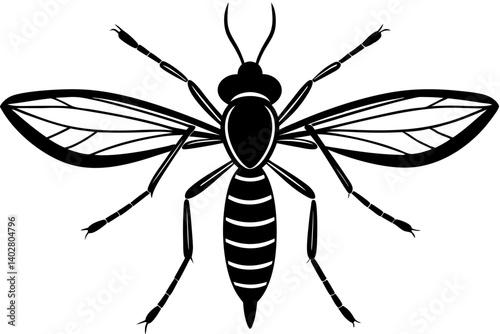 High-quality vector illustration of various insects, ideal for scientific, educational, and design purposes. This detailed and scalable artwork features common insect species such as mosquitoes, flies
