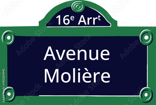16e Arrt, Elegant Parisian Street Sign