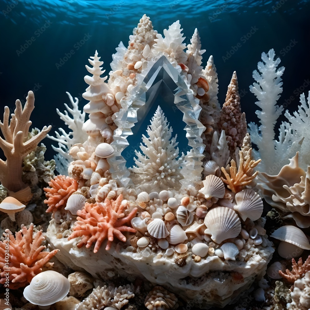 Obraz premium Underwater Seashell Christmas Tree