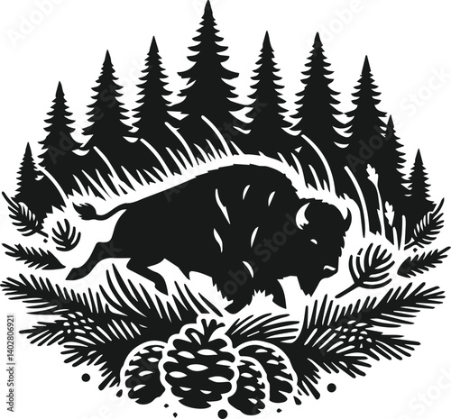Buffalo animal vector silhouette