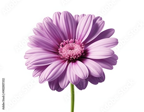 Purple Osteospermum Flower Isolated on White
