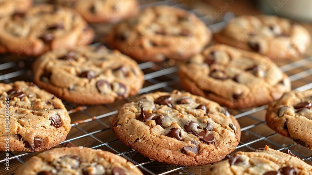 Golden Brown Chocolate Chip Cookies Cooling Rack of excellence in splendor beyond compare with grace