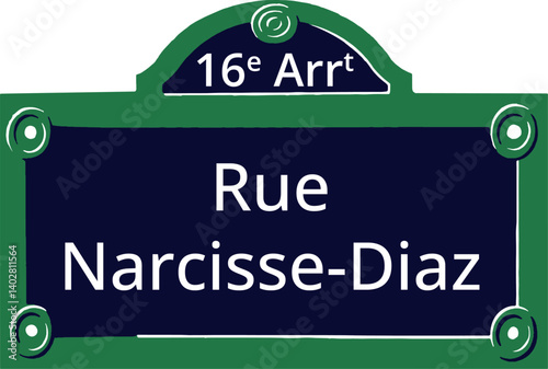 16e Arrt, Elegant Parisian Street Sign