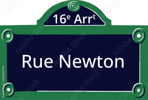 16e Arrt, Elegant Parisian Street Sign