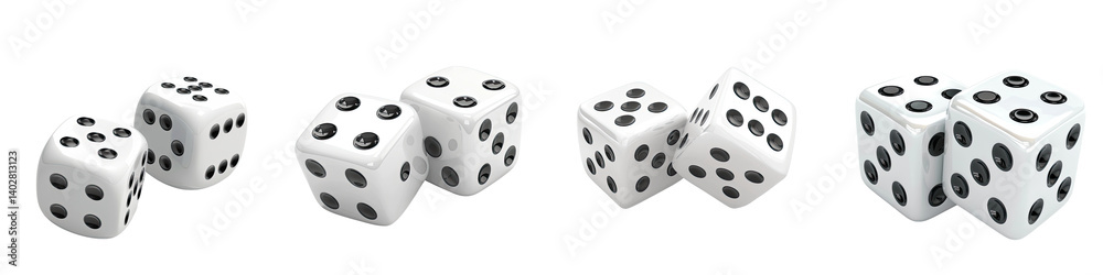 Two white dices falling on table on isolated transparent, alpha background, Casino gambling and casting lots concept png Two white dices falling on table on isolated transparent, alpha background, Casino gambling and casting lots concept png