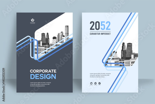 City Background Business Book Cover Design Template