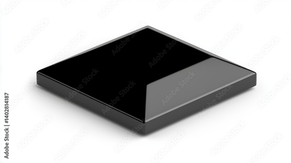 A 3D rendering of a black square with a glossy finish. A 3D rendering of a black square with a glossy finish.