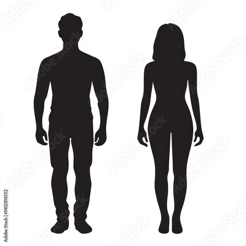 Wallpaper Mural Male and female silhouettes (1) Torontodigital.ca