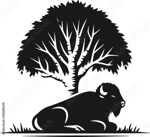 Buffalo animal vector silhouette