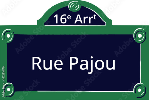 16e Arrt, Elegant Parisian Street Sign