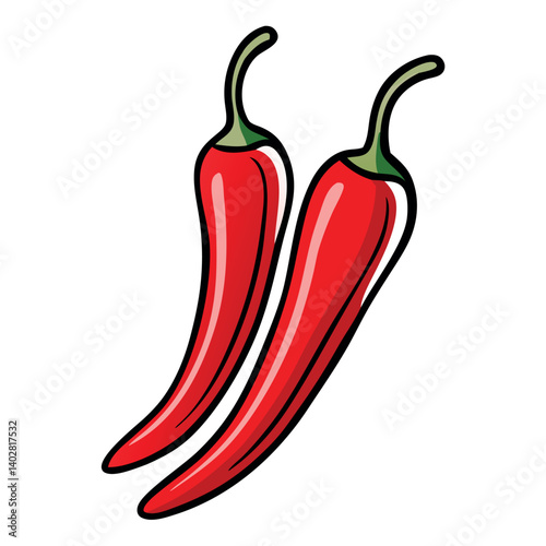 Fresh red hot chili pepper collection