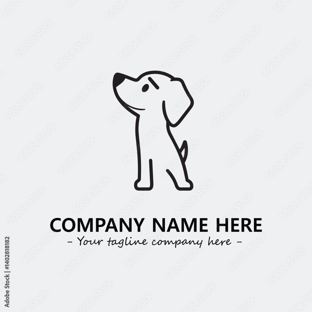 Obraz premium Dog illustration black and white for logo company vector image