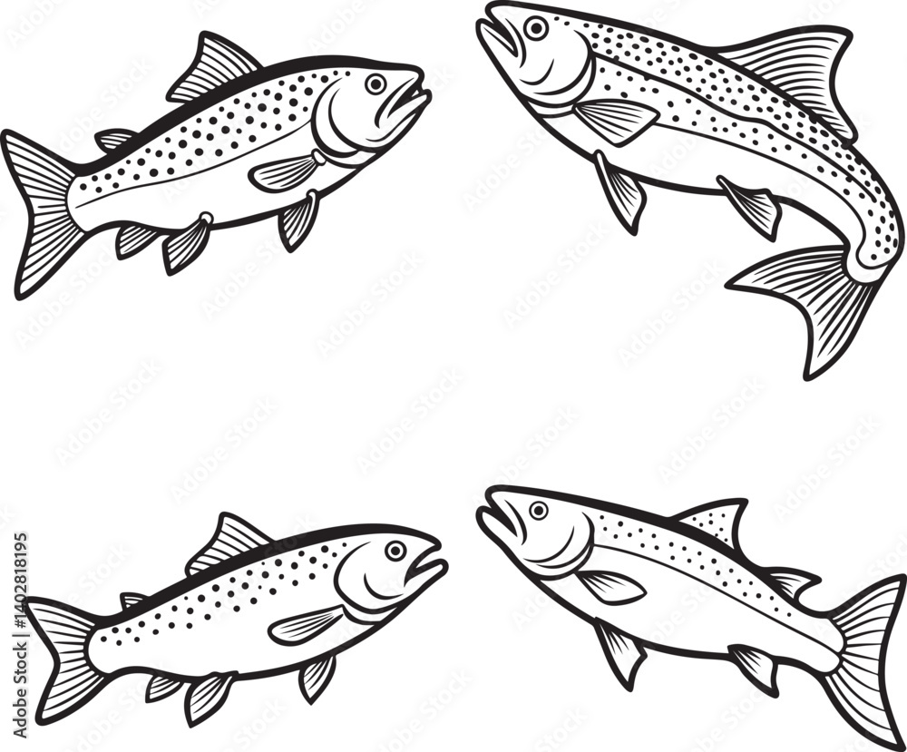 Fototapeta premium cute sea fish vector illustration 