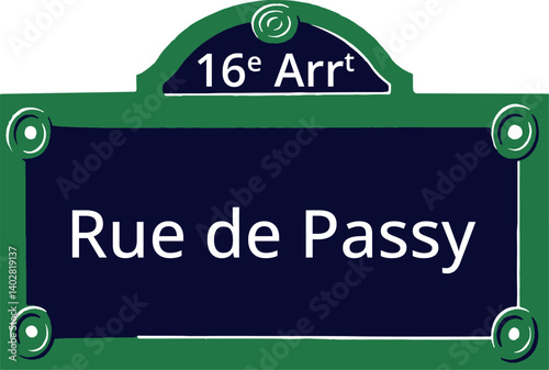 16e Arrt, Elegant Parisian Street Sign