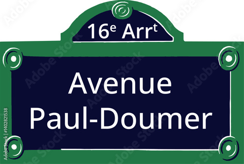 16e Arrt, Elegant Parisian Street Sign