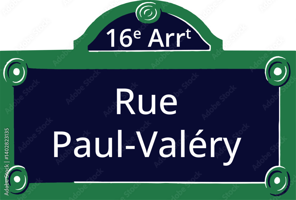 Obraz premium 16e Arrt, Elegant Parisian Street Sign