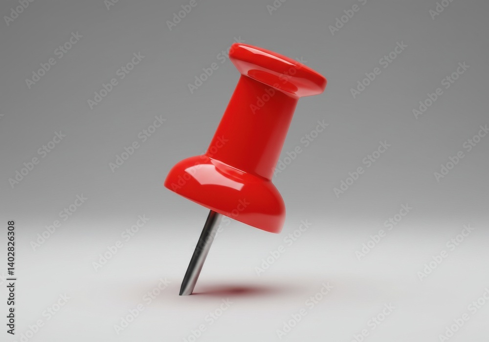 A single red push pin item isolated background A single red push pin item isolated background