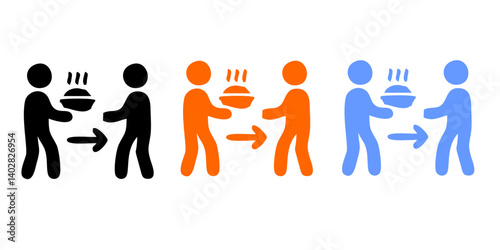 Food donation icon line style isolated on white background