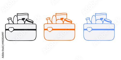 Food donation icon line style isolated on white background