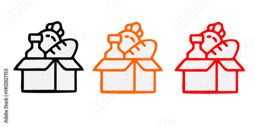 Food donation icon line style isolated on white background
