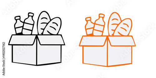 Food donation icon line style isolated on white background