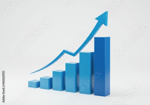 Free Download Graph with rising arrow up isolated on white background - GFXLoad