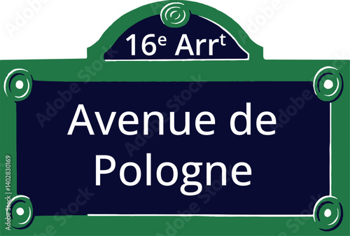 16e Arrt, Elegant Parisian Street Sign
