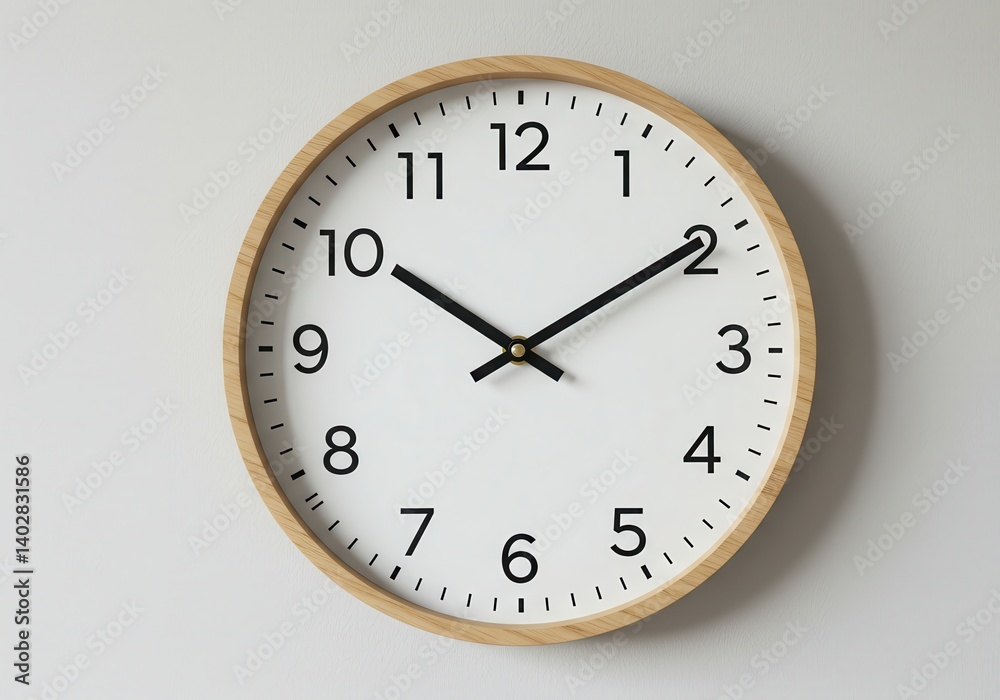 Clock on a light surface isolated on white background Clock on a light surface isolated on white background