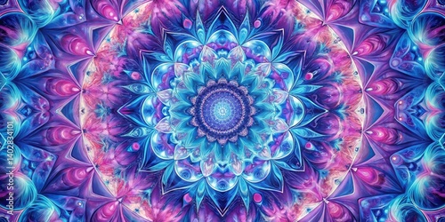 Wallpaper Mural Intricate Vibrant Mandala Design Featuring a Symmetrical Pattern of Blue and Purple Hues, Ideal for Wallpaper, Textile Prints, or Artistic Inspiration Torontodigital.ca