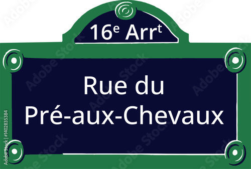 16e Arrt, Elegant Parisian Street Sign