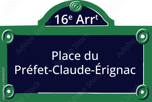 16e Arrt, Elegant Parisian Street Sign