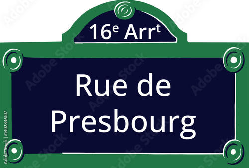 16e Arrt, Elegant Parisian Street Sign