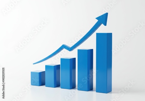Free Download Growth shown with blue bars isolated on white background - GFXLoad