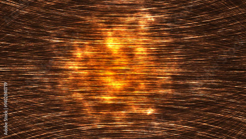 Energetic abstract background with golden glowing circular Lines - Heat and Motion