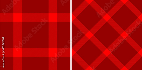 Two vibrant red plaid patterns, one classic and one diagonal, offer versatile design options.  Perfect for backgrounds, textiles, or website elements.