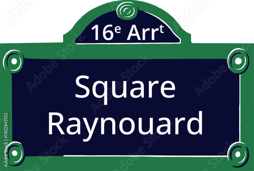 16e Arrt, Elegant Parisian Street Sign
