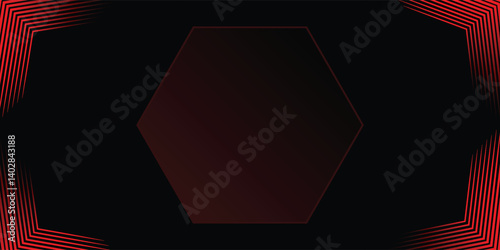 red black background. Modern lines curves abstract presentation background. Luxury paper cut background