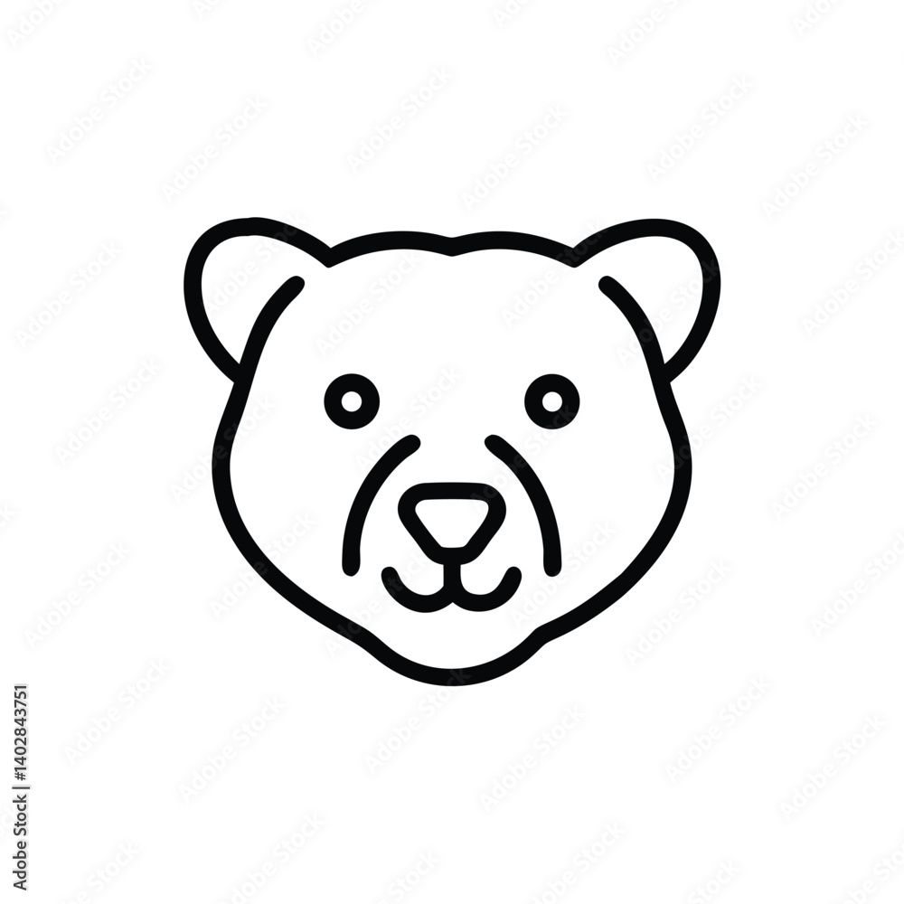 Minimalist Bear Head Illustration Simple Line Art Design Vector Graphic Minimalist Bear Head Illustration Simple Line Art Design Vector Graphic