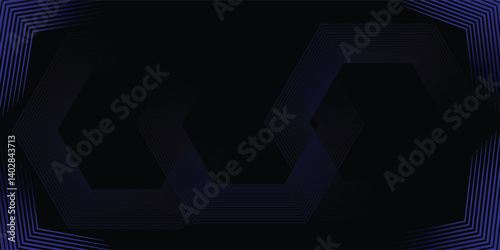 blue black background. Modern lines curves abstract presentation background. Luxury paper cut background