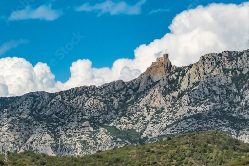 Obraz na płótnie Cathar medieval castle of Peyrepertuse, southern France w salonie