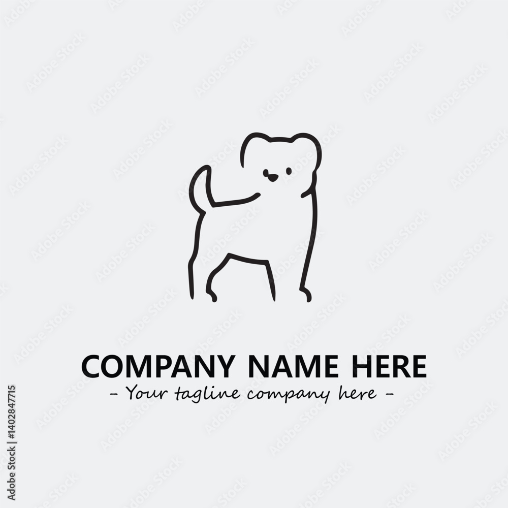 Obraz premium Dog illustration black and white for logo company vector image