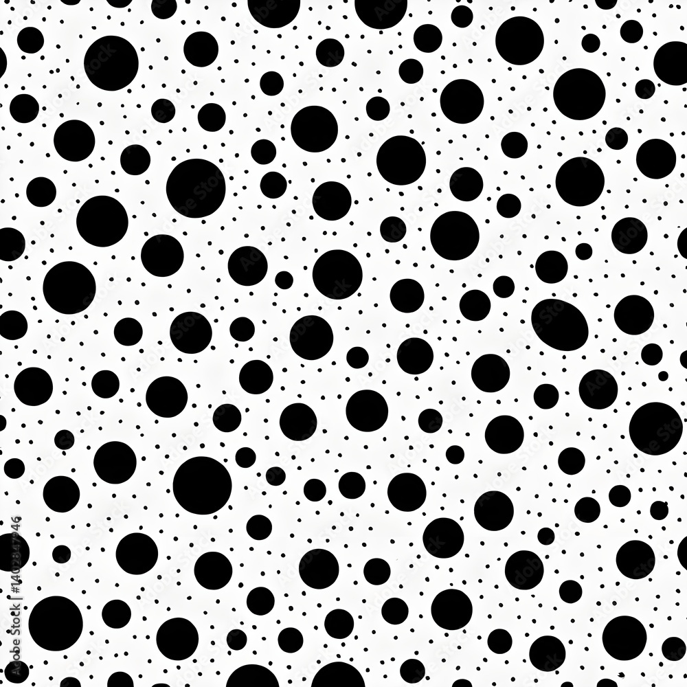 Fototapeta premium Abstract Black and White Polka Dot Pattern