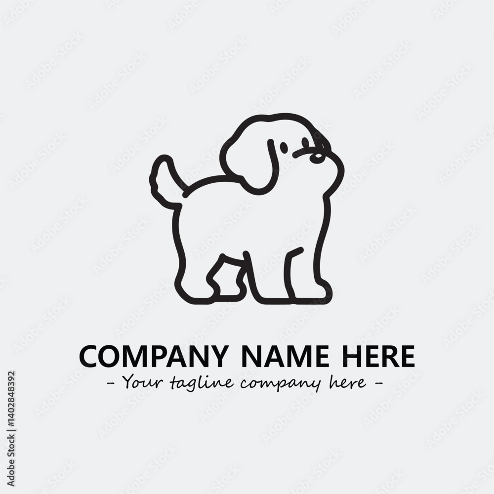 Obraz premium Dog illustration black and white for logo company vector image
