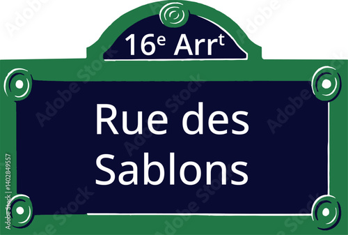 16e Arrt, Elegant Parisian Street Sign