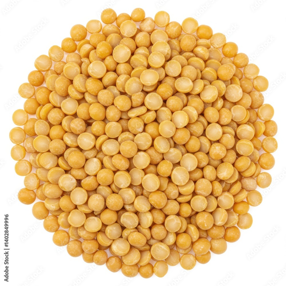 Pile of yellow split peas isolated on white background Pile of yellow split peas isolated on white background
